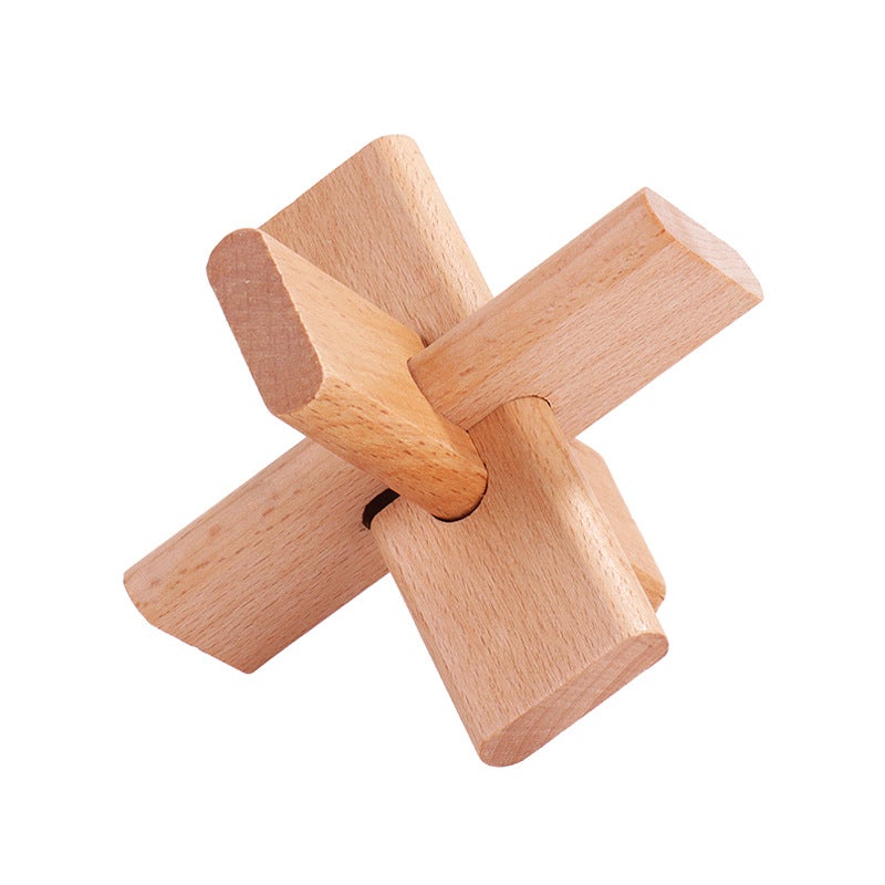 Children'S Educational Gifts Mortise And Tenon Kongming Lock Luban Lock Full Set Of Wooden Year-Old Suit Gift Toys Nostalgic - Image 1